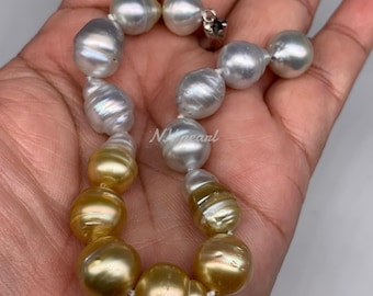 Mix Color South Sea Pearl Bracelet - Sterling Silver Clasp