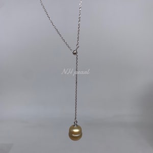 authentic circle south sea pearl in s925 pendant necklace, circle gold seawater pearl, natural salt water pearl jewellery