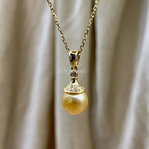 Golden south sea pearl pendant necklace