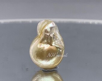南洋パール　天然ゴールドブラウン　ルース バロック南洋真珠ビーズ：天然ゴールドルースパール（7.7 mm x 11.8 mm