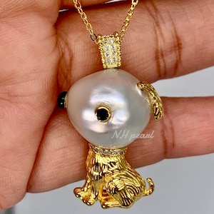 south sea pearl neklace pendant gold with s925 sterling silver necklace setting. genuine sea water pearl pendant, natural color