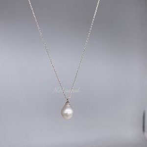 white South Sea Pearl Pendant, Golden South Sea Necklace, s925 setting