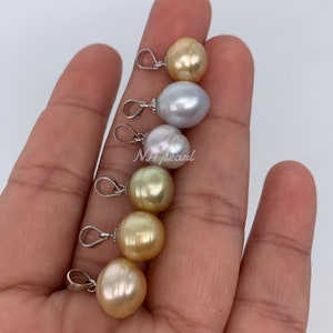 Circle south sea pearl in s925 pendant necklace - white