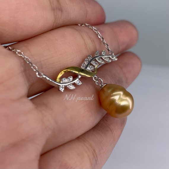 Collier Ras Du Cou En Argent 925 Avec Perle Des Mers Du Sud Et Saphirs - Bimonia, Neuf Avec Étiquettes