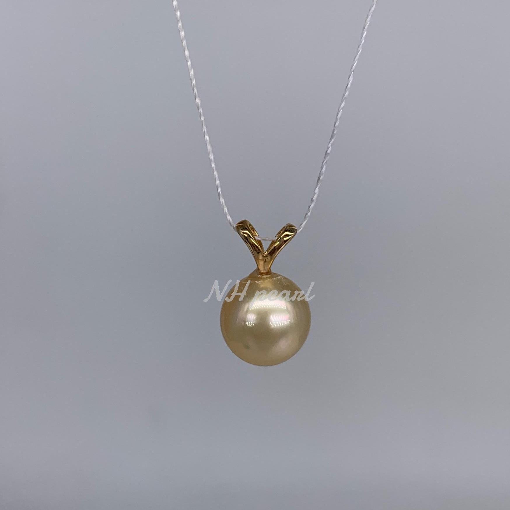 Ciondolo d'argento con perle dei mari del sud e zirconi Golden Kabira