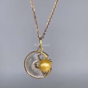 gold south sea pearl pendant necklace, sea water pearl necklace, gold pearl, gold filled pendant s925