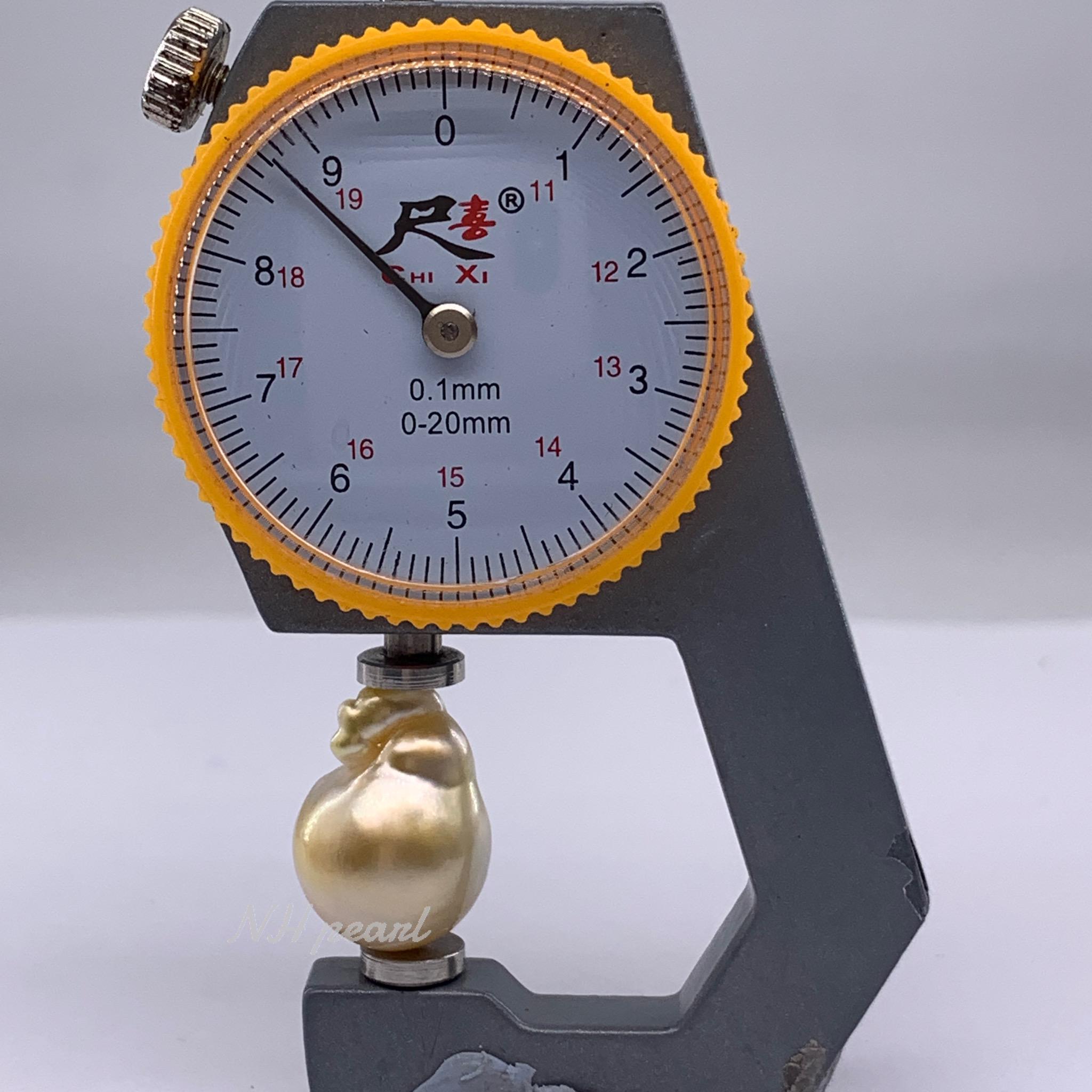 バロック南洋真珠 天然ゴールデンルースパール（13.6mm～18.6mm