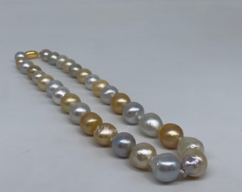 South Sea Pearl Necklace - White South Sea Pearl - mix color necklace