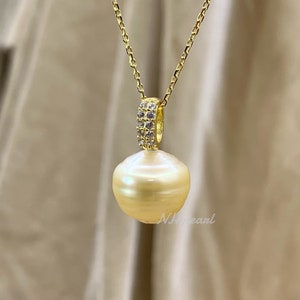champagne south sea pearl pendant necklace