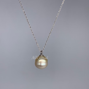 white south sea pearl in s925 pendant necklace, white seawater pearl, natural salt water pearl jewellery