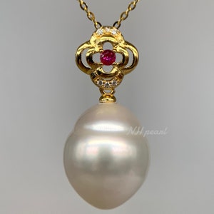 Champagne south sea pearl pendant necklace