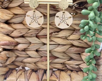 Wooden Seashell Earrings