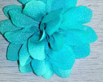 Fleur verte 5cm en tissu organza