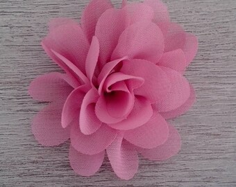 Fleur 5cm vieux rose en tissu organza