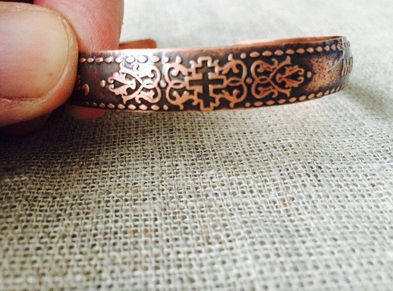 Copper cuff bracelet Healing Orthodox bracelets Stack them or wear