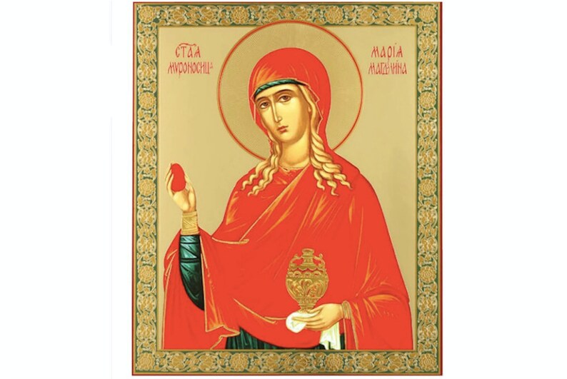 Saint Mary Magdalene Russian Wooden Icon  Large XLG Orthodox image 0