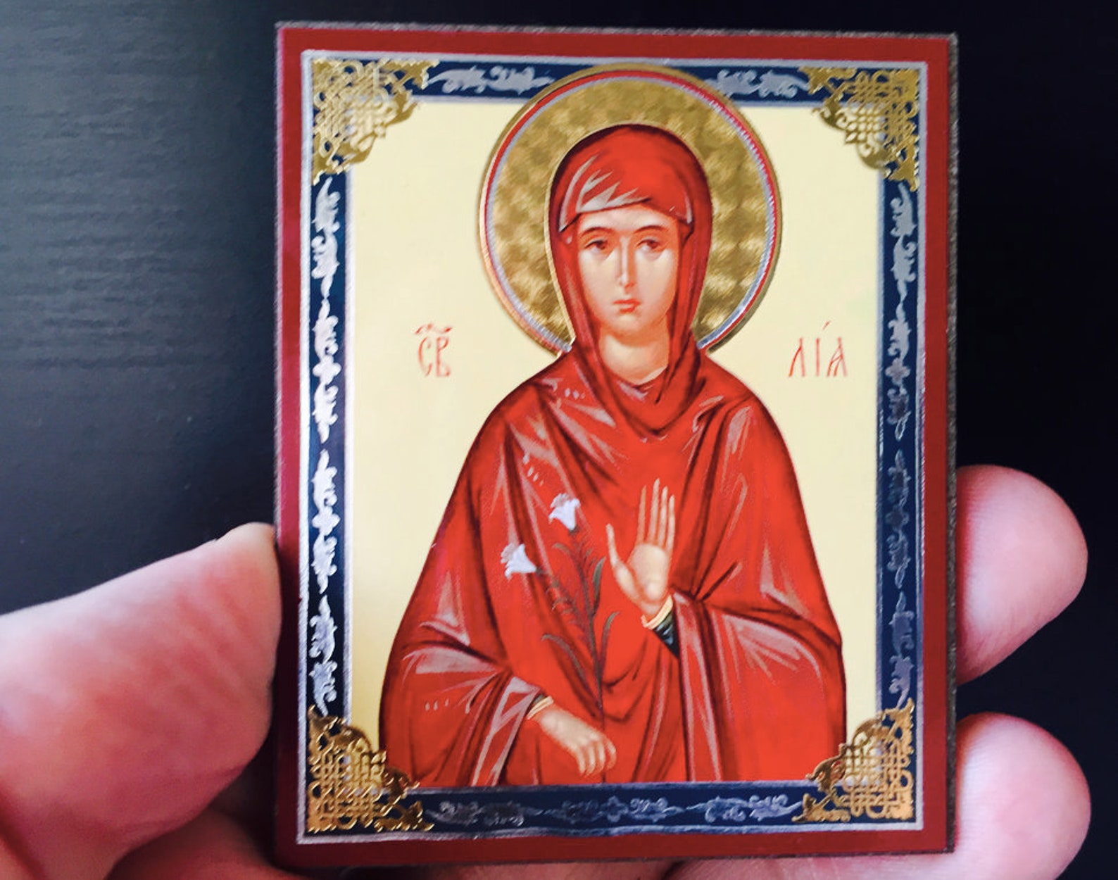 Saint Lea of Rome Orthodox Mini Icon Gold Silver Foil Etsy