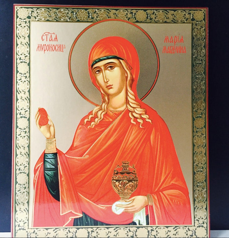 Saint Mary Magdalene Russian Wooden Icon  Large XLG Orthodox image 1