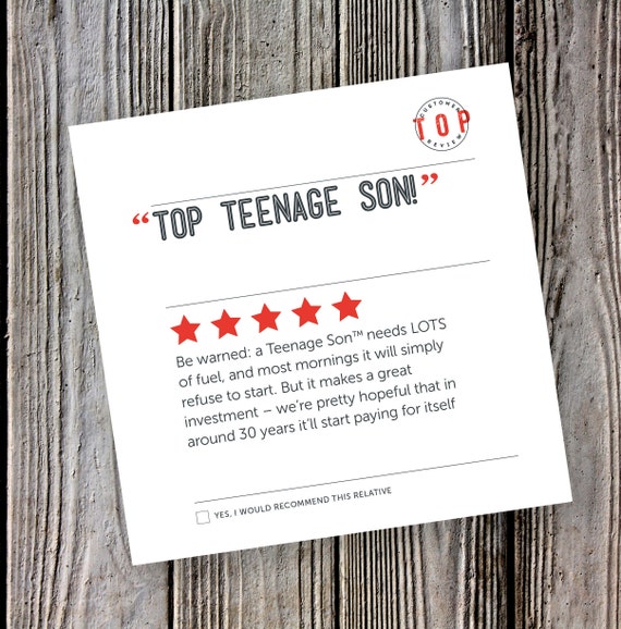 son card funny son card birthday card for son teenager