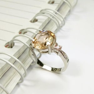 4.5 Natural imperial topaz ring sterling silver wedding ring size us 7.0 and free resize all size.