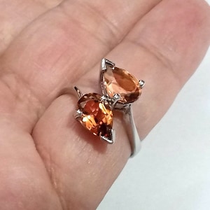 4.10 ct. Natural imperial topaz ring sterling silver wedding ring size us 7.0 and free resize all size.