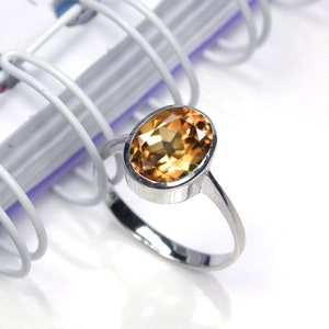 3.20 Natural imperial topaz ring silver sterling 9 x 7 mm wedding ring size us 7.0 and free resize all size.