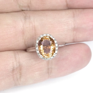Natural 3.25 ct Imperial Topaz ring silver sterling size us 7.0 and free resize all size.