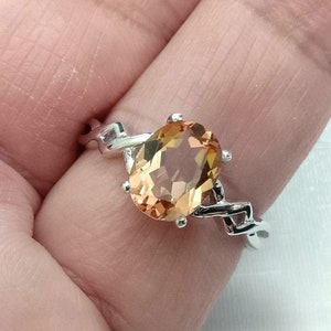3.06 ct. Natural imperial topaz ring sterling silver wedding ring size us 7.0 and free resize all size.