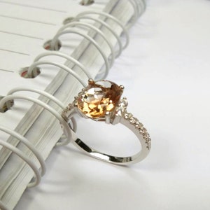 3.4 Natural imperial topaz ring sterling silver wedding ring