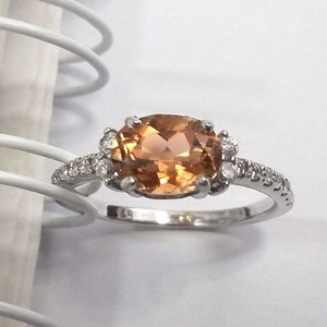 2.7 ct Natural Imperial Topaz Sterling Silver Ring - US Size 7