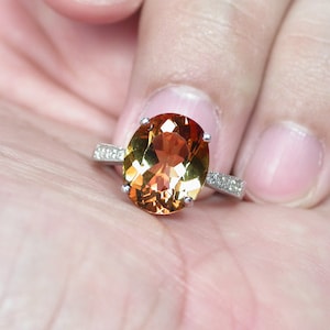 5.25 Natural imperial topaz ring sterling silver wedding ring. Free resize all size.