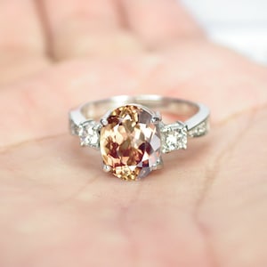 4.28 ct. Natural Imperial Topaz ring silver sterling size us 7.0 and free resize all size.