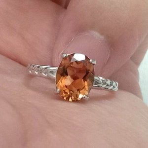 3.05 ct. Natural imperial topaz ring silver sterling wedding ring size us 7.0 and free resize all size.