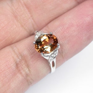 3.25 ct. 9x7 Natural imperial topaz ring sterling silver wedding ring size us 7.0 and free resize all size.