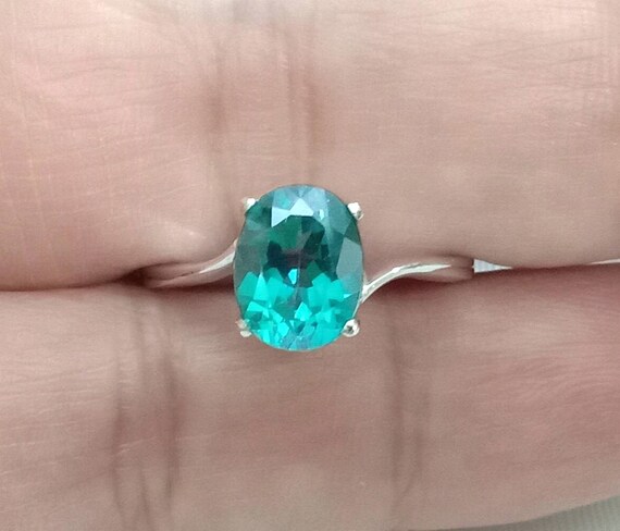 Buy 2.65 Ct. Natural Blue Green Topaz Ring Sterling Silver Wedding Ring  Size Us 7.0 and Free Resize All Size. Online in India - Etsy