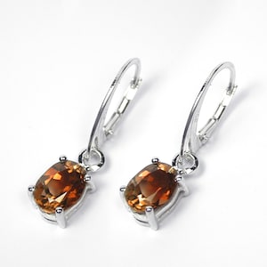 Pair imperial topaz 5.30 ct Natural topaz earring silver