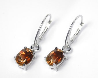 Pair imperial topaz Unheated Natural topaz earring silver