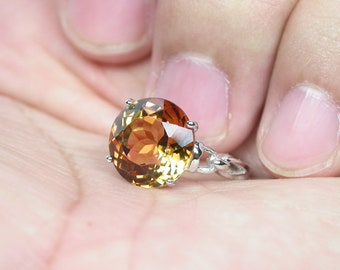 Natural Imperial Topaz Ring: Sterling Silver, US Size 7