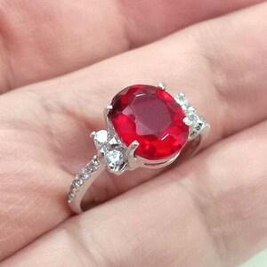 4.65 ct Natural ruby ring silver sterling wedding ring size us 7.0 and free resize all size.