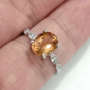 3.24 ct. Natural imperial topaz ring sterling silver wedding ring size us 7.0 and free resize all size.