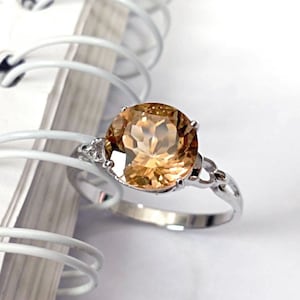 5.8 Natural imperial topaz ring sterling silver wedding ring size us 7.0 and free resize all size.