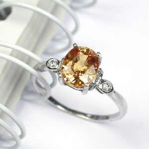 2.45 Natural imperial topaz ring silver sterling wedding ring size us 7.0 and free resize all size.