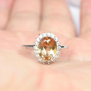 Natural unheated imperial topaz ring sterling silver wedding ring size us 7.0 and free resize all size.