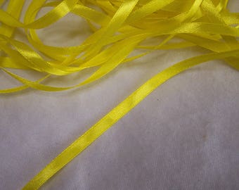 Satin ribbon, single side, yellow, width 6 mm (S-015)