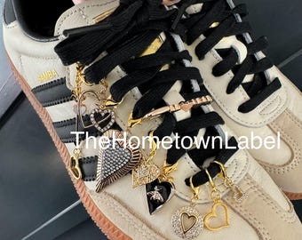 heart charms, shoe lace charms, gold charms, charms for shoes, shoelace charms, gold charm, shoe accessories, shoe charms, hearts for shoes