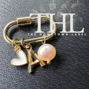 initial charm, charms for sneakers, charms for shoes, shoelace charms, initial charm, heart charm, shoe charms, carabiner, hook, pearls
