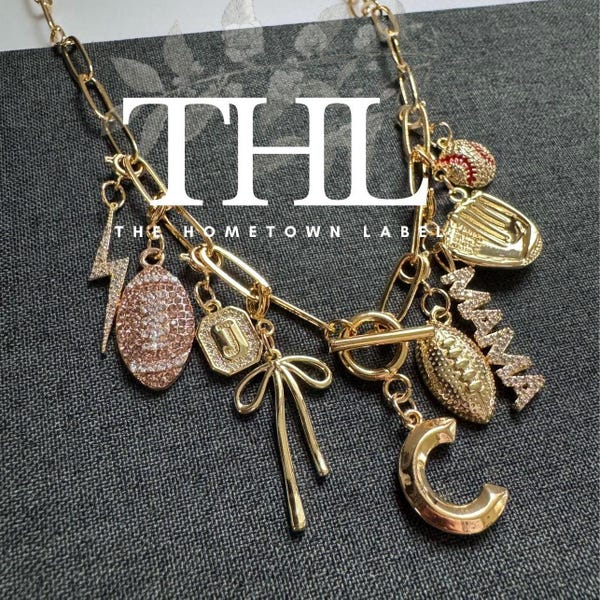 DIY Custom Charm Necklace | Gold Plated Charm Necklace | DIY | Design Your Own Charm Necklace | Create Your Own Charm | Charm Bar | Game Day