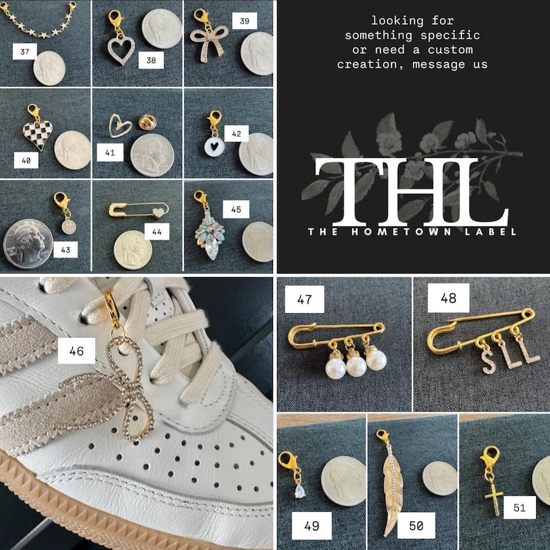 Gold Shoe Charms, Gems, Shoe Lace Accessories image 5