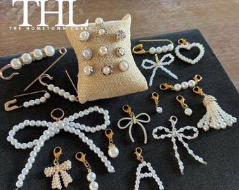 Faux Pearl Shoe Charms, PEARLS, Shoe Lace Accessories, PEARL CHARMS