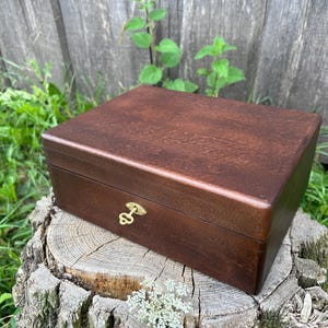Caja de madera con llave, caja de madera natural con cerradura y tapa, caja para joyas, caja para fotos, caja para bodas, caja de recuerdos con cerradura